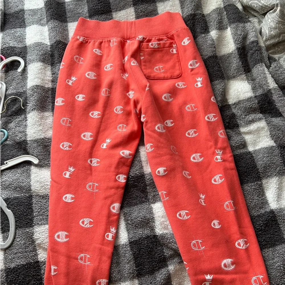 Orange champion sweatpants. Worn once/twice. great condition. size small - Picture 2 of 2